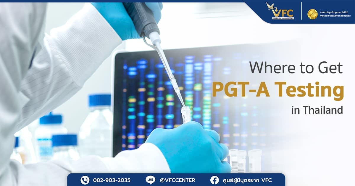 A lab technician conducting PGT-A testing in Thailand