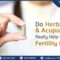 A woman holding an herbal supplement for fertility