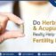 A woman holding an herbal supplement for fertility