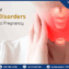A woman examining her thyroid